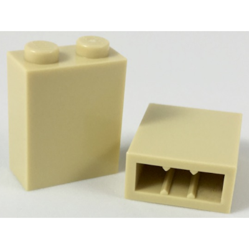 Steen 1x2x2 met nophouder aan de binnenkant Tan